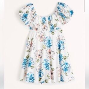 Abercrombie & Fitch Floral Smocked Puff Sleeve Mini Dress Size Medium EUC